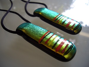 aztec stripes on gold long pendants