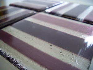 plum stripe coasters