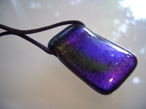 purple dichroic pendant