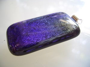 sterling silver purple dichroic pendant